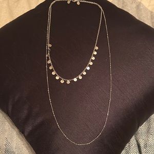 Medium and long silver stackable necklaces